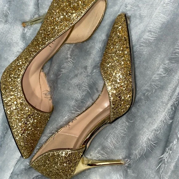 Annaili size 38 sparkly gold heels